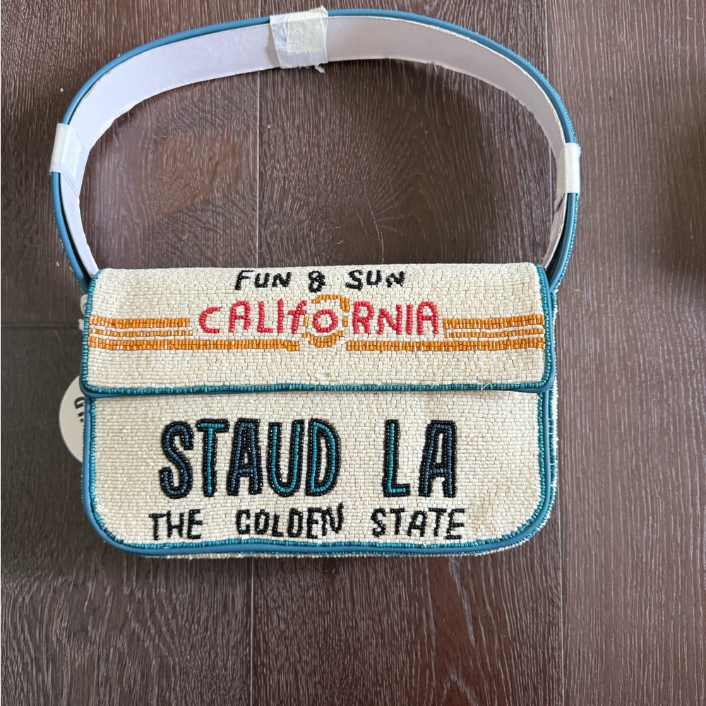 STAUD TOMMY beaded license plate bag
